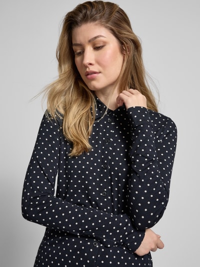 Marc O'Polo Regular Fit Jersey-Langarmbluse aus Viskose-Mix mit Polka Dots Marine 3