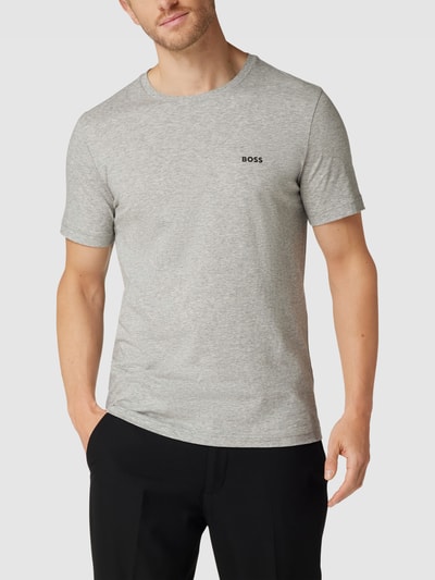 BOSS Green T-Shirt mit Label-Print Modell 'Tee' Hellgrau 4