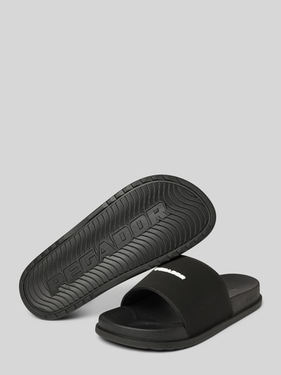 Pegador Sandalen met labeldetail, model 'SUNA SLIDE' Zwart - 4