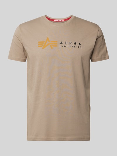 Alpha Industries T-shirt z nadrukiem z logo Beżowy 2