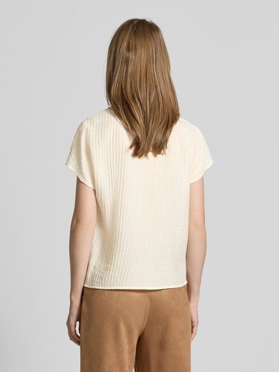 Zero Blusenshirt aus Viskose-Mix mit Serafino-Ausschnitt Ecru 5