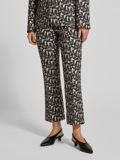 Milano Italy Flared stoffen broek met elastische band Grafiet - 4