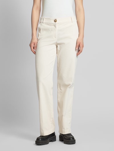 Christian Berg Woman Loose fit corduroy broek met plooien Offwhite - 4