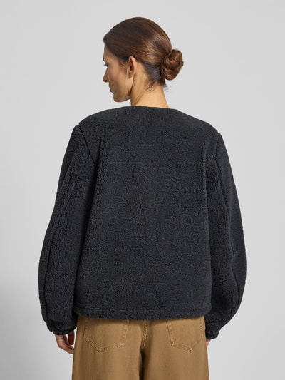 Samsøe Samsøe Fleecejacke mit Rundhalsausschnitt Modell 'AUTUMN' Anthrazit 5