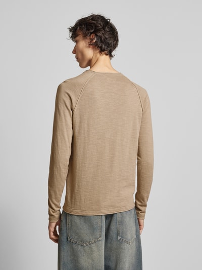 Jack & Jones Longsleeve mit geripptem Rundhalsausschnitt Modell 'BREEZE' Beige 5