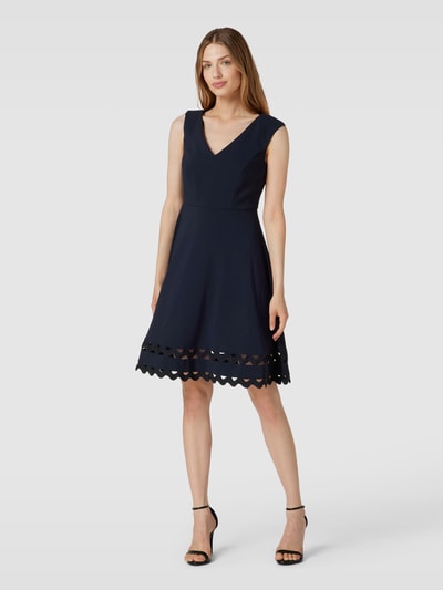 Christian Berg Cocktail Cocktailkleid mit Lochmuster Marine Melange 1