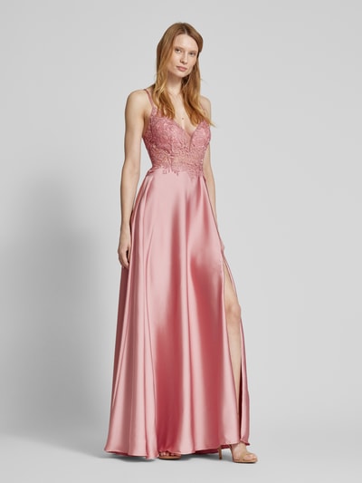 Laona Abendkleid mit Spitzenbesatz Rose 1