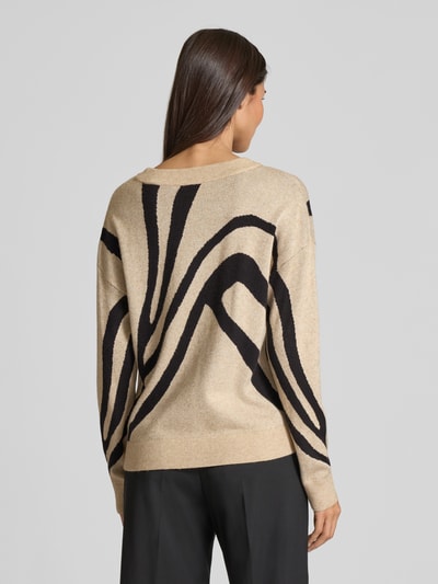 Vila Strickpullover aus Viskose-Mix mit Rundhalsausschnitt Beige 5