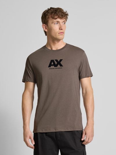 ARMANI EXCHANGE Regular Fit T-Shirt aus reiner Baumwolle mit Logo-Print Mittelgrau 4