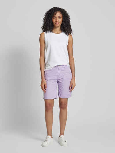 MAC Regular Fit Chino-Shorts mit Gürtelschlaufen Lavender 1