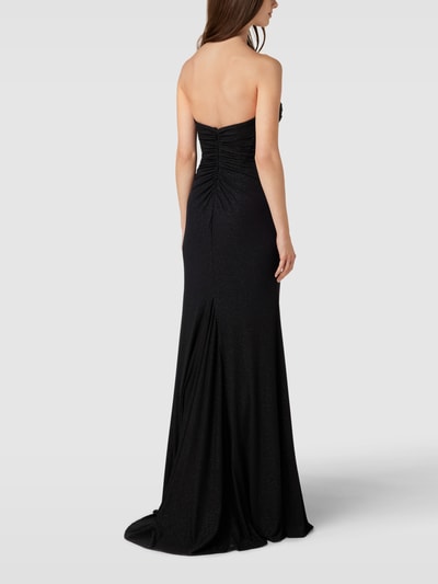 Mascara Strapless avondjurk in een glanzende look Zwart - 5