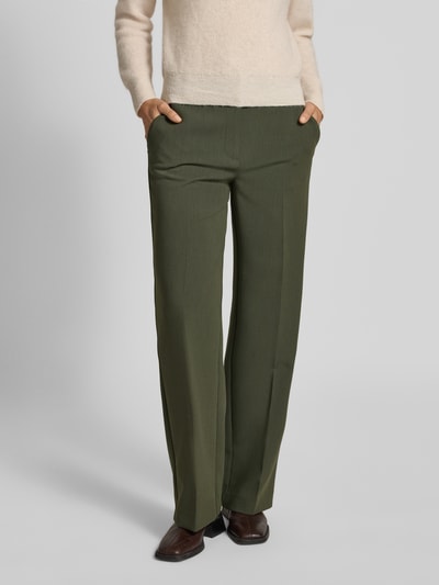 Selected Femme Wijde broek met viscose, model 'RITA' Donkergroen - 4