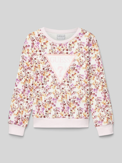 Guess Sweatshirt mit Label-Print Ecru 1