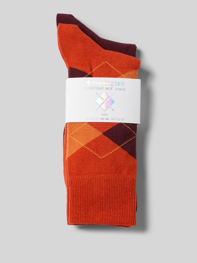 Burlington Socken mit Label-Detail im 2er-Pack Rostrot 3