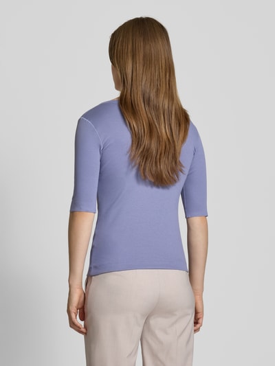 Marc Cain T-shirt van katoenmix met logo-applicatie Lavendel - 5