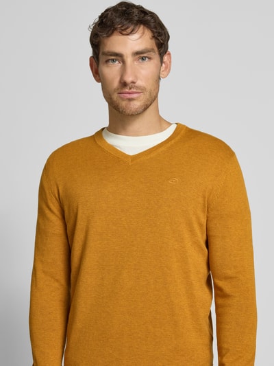 Tom Tailor Regular fit pullover van puur katoen  Mosterdgeel - 3