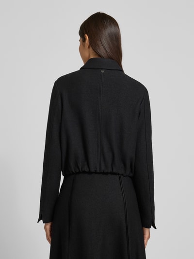 Marc Cain Regular Fit Blazer aus Schurwolle mit Zweiwege-Reißverschluss Black 5