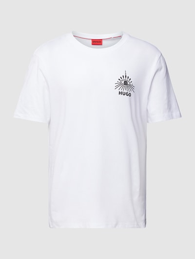 HUGO T-Shirt mit Label-Print Modell 'Dedico' Weiss 2