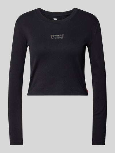 Levi's® Cropped Longsleeve mit geripptem Rundhalsausschnitt Black 1