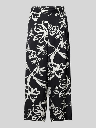 s.Oliver BLACK LABEL Wide leg stoffen broek met all-over print Zwart - 2