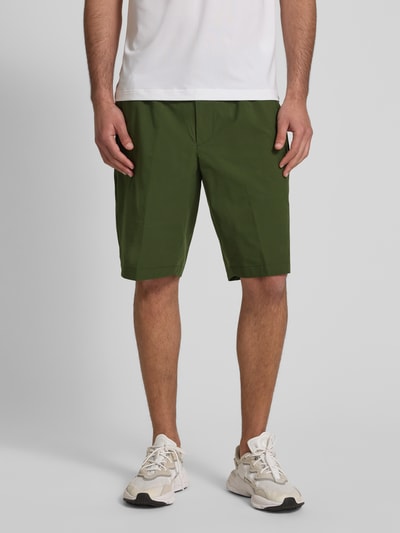BOSS Green Bermuda met elastische band, model 'Speedflex' Donkergroen - 4