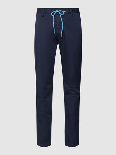 ALBERTO Regular fit stoffen broek met tunnelkoord, model 'JUMP' Marineblauw - 2