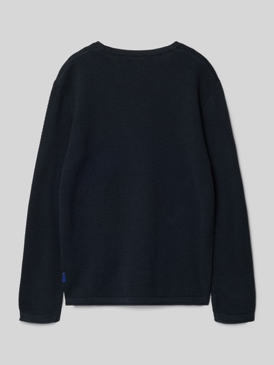 Only & Sons Regular fit gebreide pullover van puur katoen, model 'PANTER' Marineblauw - 3