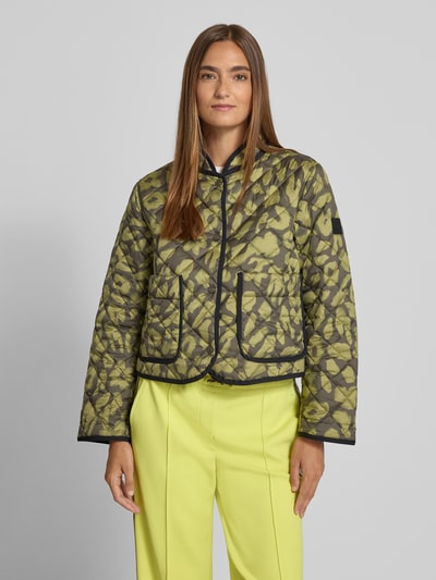 Marc Cain Regular fit gewatteerd jack met opstaande kraag Olijfgroen - 4