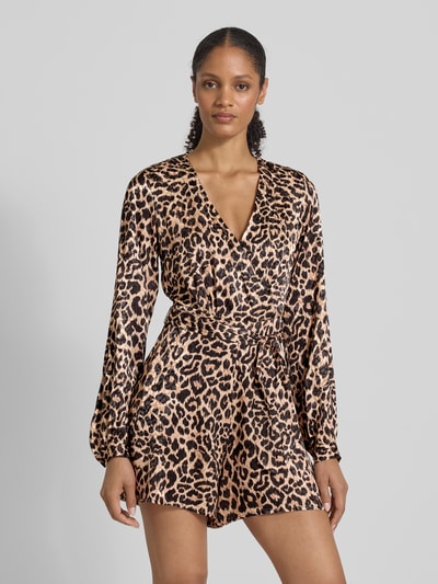 Guess Jumpsuit met strikceintuur, model 'MALORIE' Middenbruin - 4