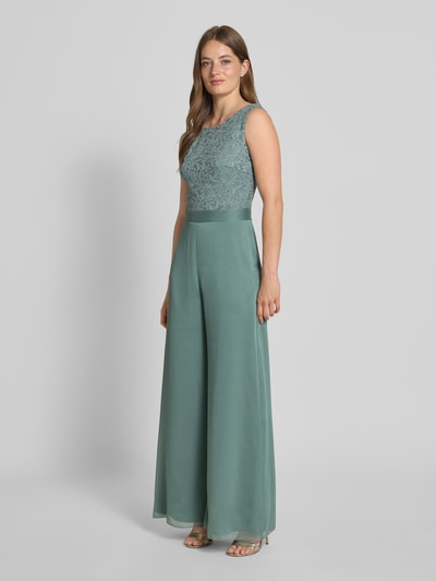 Swing Jumpsuit mit weitem Bein und Spitzenbesatz Lind 1