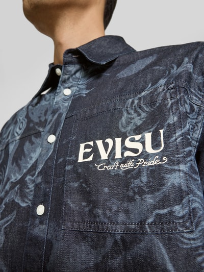 Evisu Relaxed Fit Hemdjacke in Denim-Optik BLACK 3
