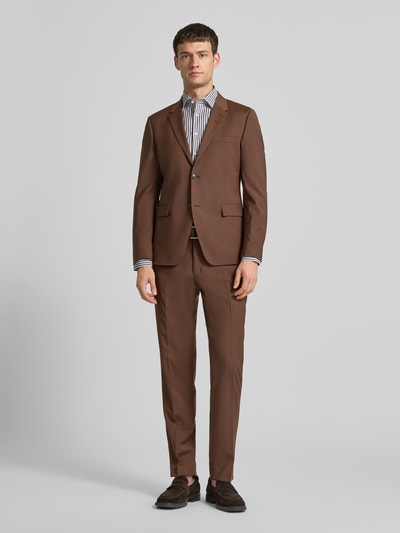 SEIDENSTICKER Slim Fit Business-Hemd mit Knopfleiste Mittelbraun 1