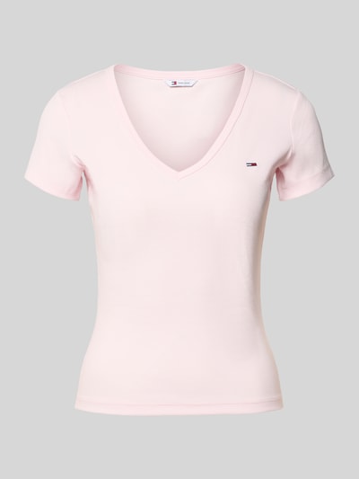 Tommy Jeans Slim fit T-shirt van katoenmix Lichtroze - 2