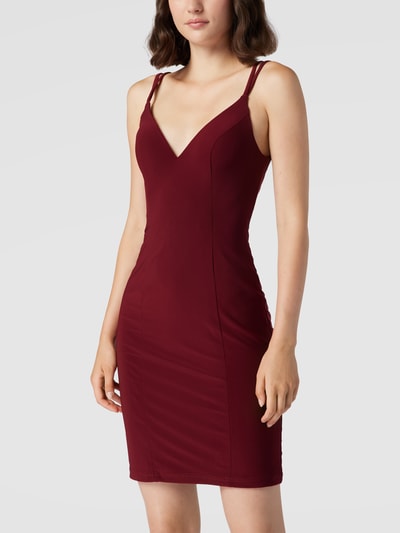 Luxuar Cocktailkleid mit Herz-Ausschnitt Bordeaux 4