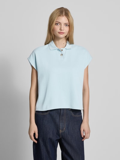 Marc O'Polo Denim Poloshirt met korte knoopsluiting Lichtblauw - 4