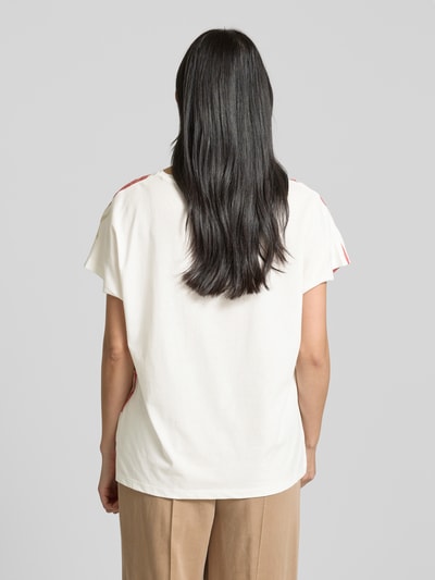 Tom Tailor Regular fit T-shirt van viscose en een mix van katoen en modal Offwhite - 5