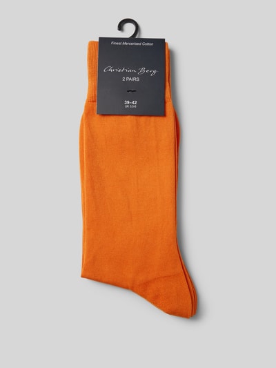 Christian Berg Men Socken mit Label-Detail im 2er-Pack Dunkelorange 3