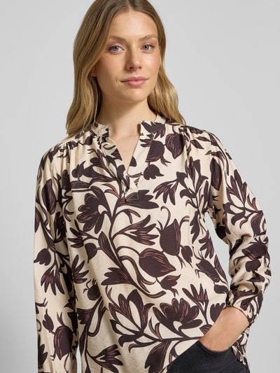 ZABAIONE Relaxed fit blouse van vicosemix, model 'Lu44z' Middenbruin - 3