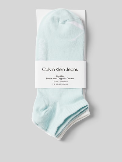 Calvin Klein Jeans Sneakersocken mit Label-Print im 2er-Pack Hellblau 3