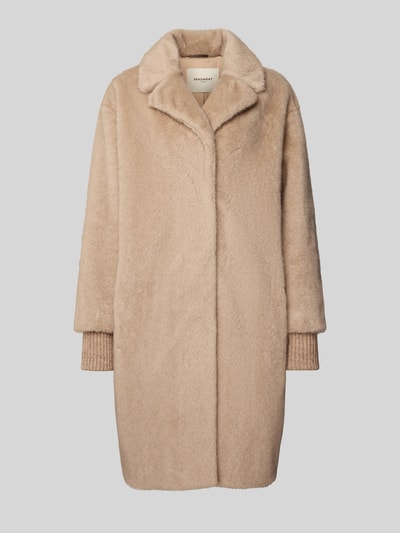 Beaumont Amsterdam Płaszcz ze sztucznego futra z kołnierzem z połami Beżowy 2