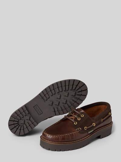 Barbour Loafer aus echtem Leder Modell 'Darras Boat Shoe' Dunkelbraun 4