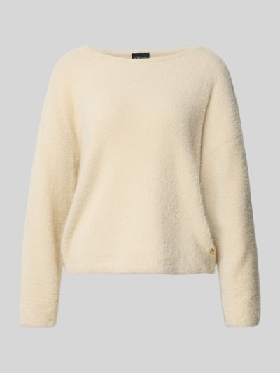 Produktfoto, Regular Fit Pullover mit Viskose-Anteil von s.Oliver BLACK LABEL in cremefarben, weiche Textur, lockere Passform