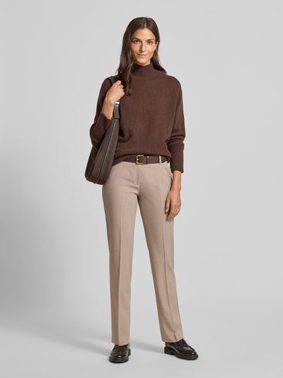 Brax Straight fit stoffen broek met schapenwol, model 'Maron' Taupe - 1