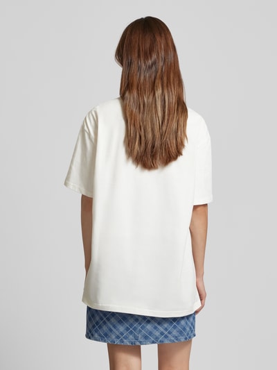 Tommy Jeans T-Shirt mit Label-Stitching und Rundhalsausschnitt Offwhite 5