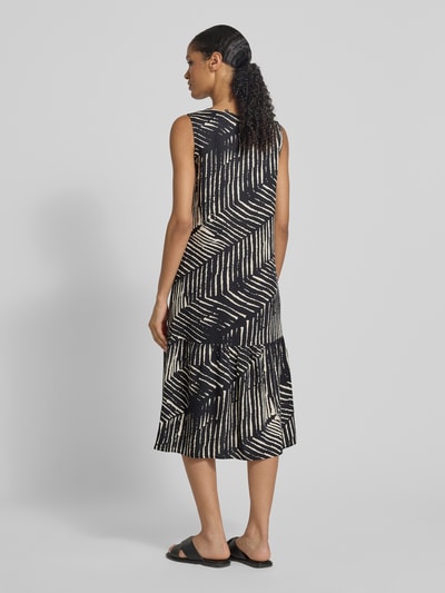 OPUS Midi-jurk van viscose, model 'Wicy palm leaves' Zwart - 5