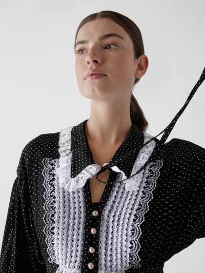 Paco Rabanne Midikleid mit Polka Dots Schwarz 6