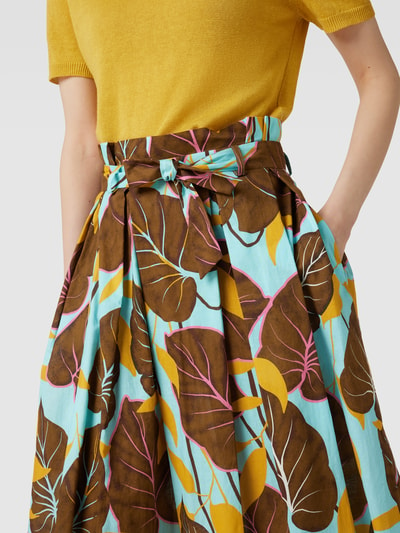 Cinque Midirok met bloemenmotief, model 'CANNY' Lichtblauw - 3