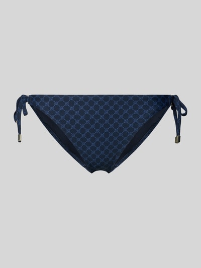 Produktfoto, Bikini-Slip mit seitlicher Schnürung Modell 'Cortina Beach' von JOOP! Collection, granatowy materiał z logo, elastyczny mix tkanin, dopasowany krój