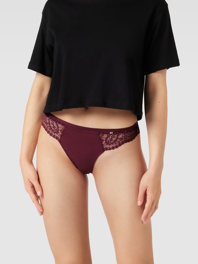 TOMMY HILFIGER String mit Label-Detail Modell 'LACE' Dunkelrot 1