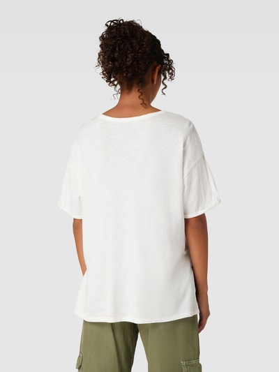 Only Oversized T-shirt met ronde hals, model 'WORLD' Offwhite - 5